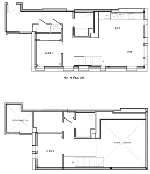 Floor plan for 2 beds, 2 baths, 1358 sqft